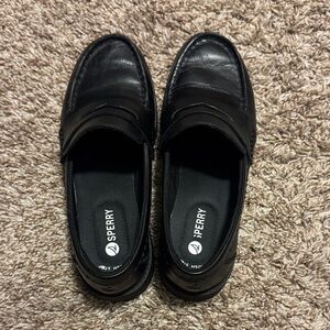 Women’s Sperry Black Leather Slip-Ons